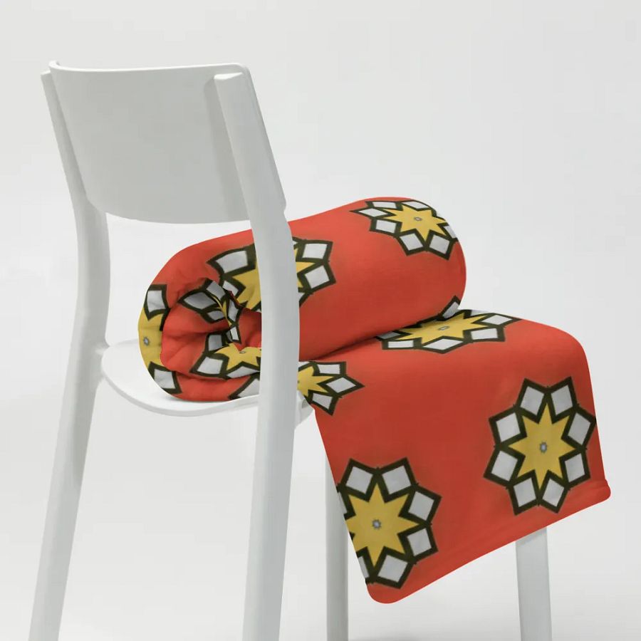Red Yellow & Grey Star Throw Blanket product image (9)