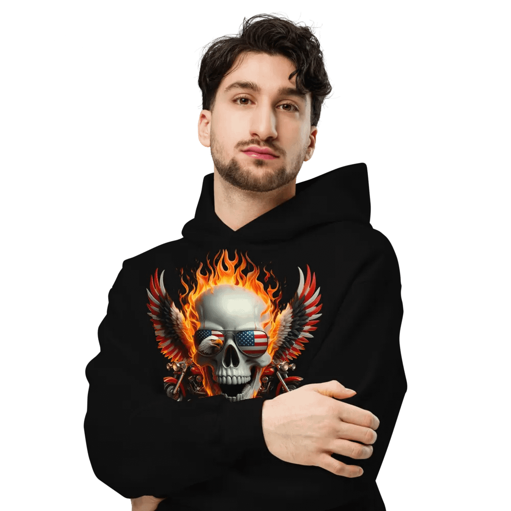 Rebellious Freedom Skull Oversized Hoodie #20 product image (6)