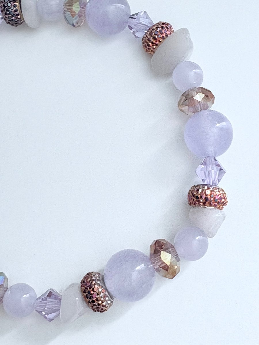 Beaded Stretch Bracelet | Handmade 8" Stretch Bracelet | Coastal Charm Jewelry by Monique Faella Designs™ | MFD-00057 product image (2)