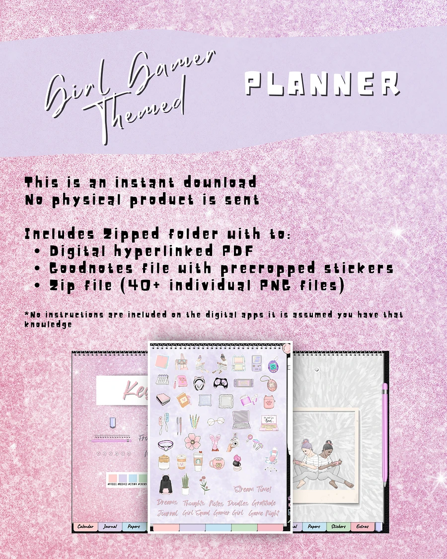 Cute Girl Gamer Perpetual Planner - Digital Version - Goodnotes Compatible product image (6)