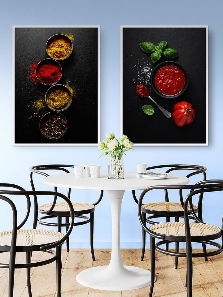 Food kitchen poster: Colorful spices (Italian, Spanish cuisine) — Kitchen wall decor, kitchen art print, aesthetic poster, minimalist poster product image (2)