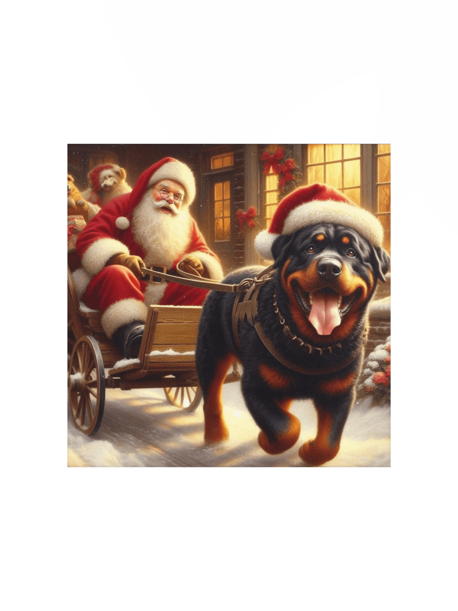 Rottweiler Santa's Sleigh Ride Poster product image (1)