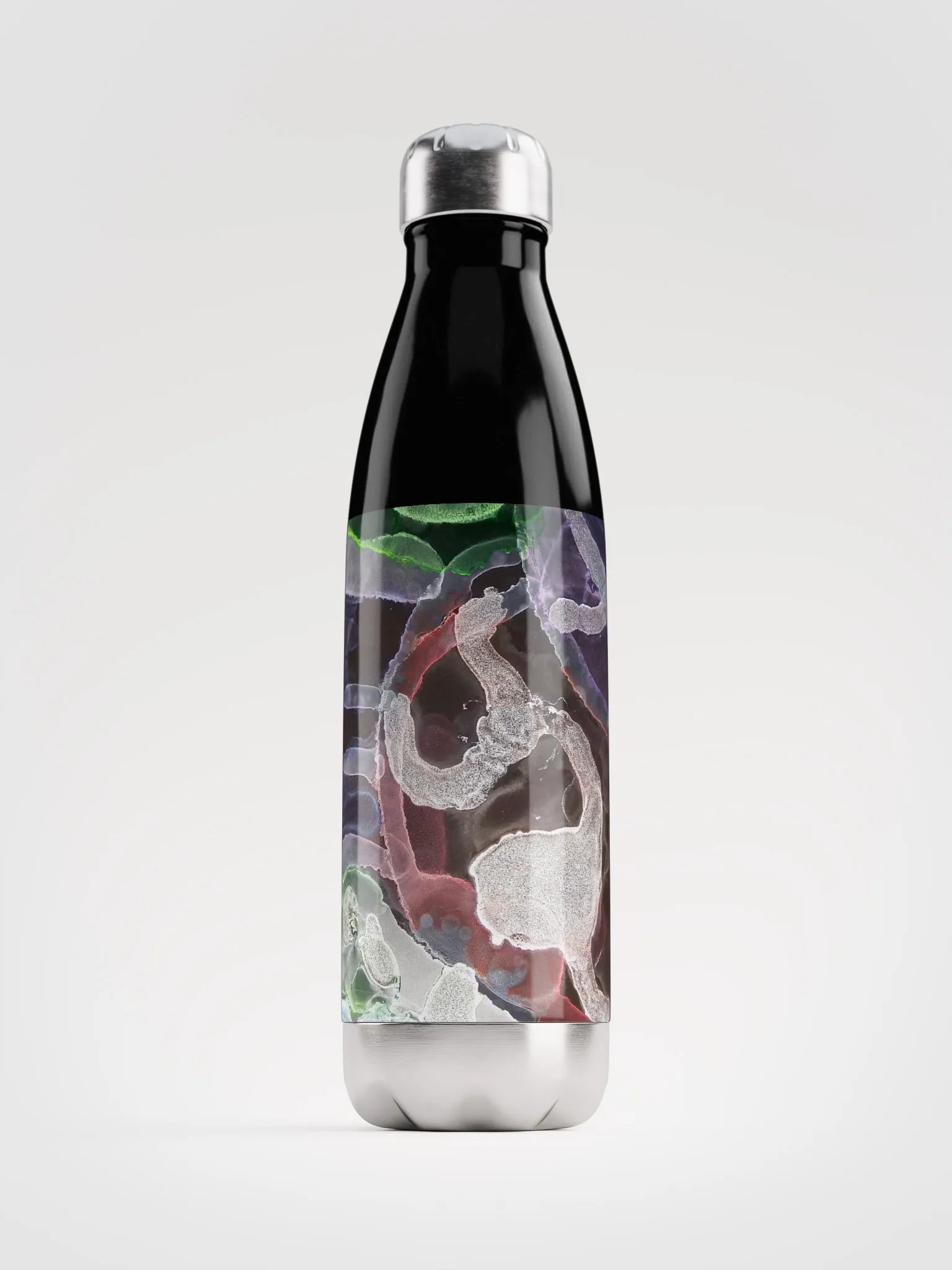 Flowing Colors Stainless Steel Water Bottle Sugar Skulls Dia de Lost Muertos Ink ARt product image (1)