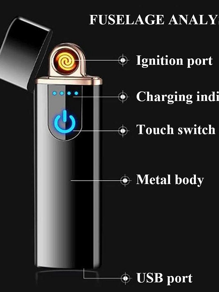 LIMESHOT Metal Electric Usb Del-08 Touch Lighter For Smoking Rechargeable product image (2)