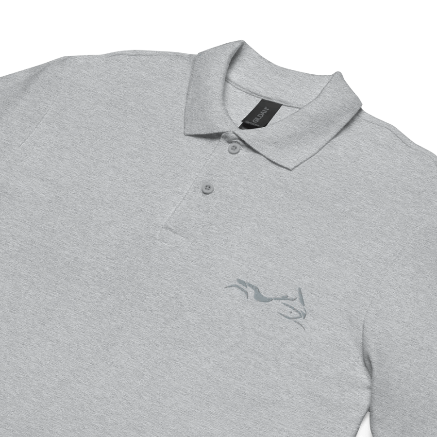 Shadow Bagger Embroidered Polo Shirt in White or Grey product image (2)