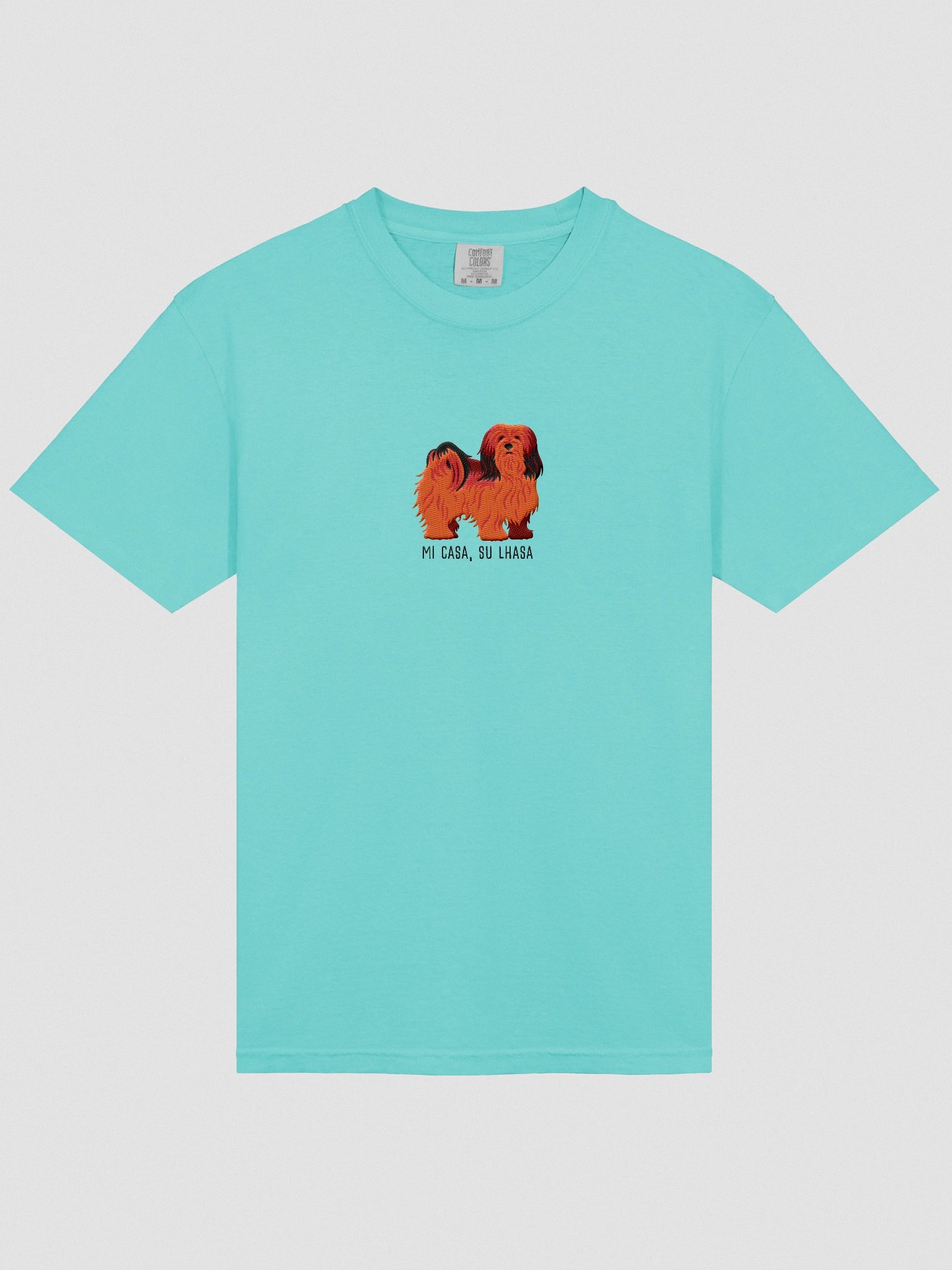 Mi Casa, Su Lhasa T-Shirt(Embroidered) of a Lhasa Apso(Red) product image (6)