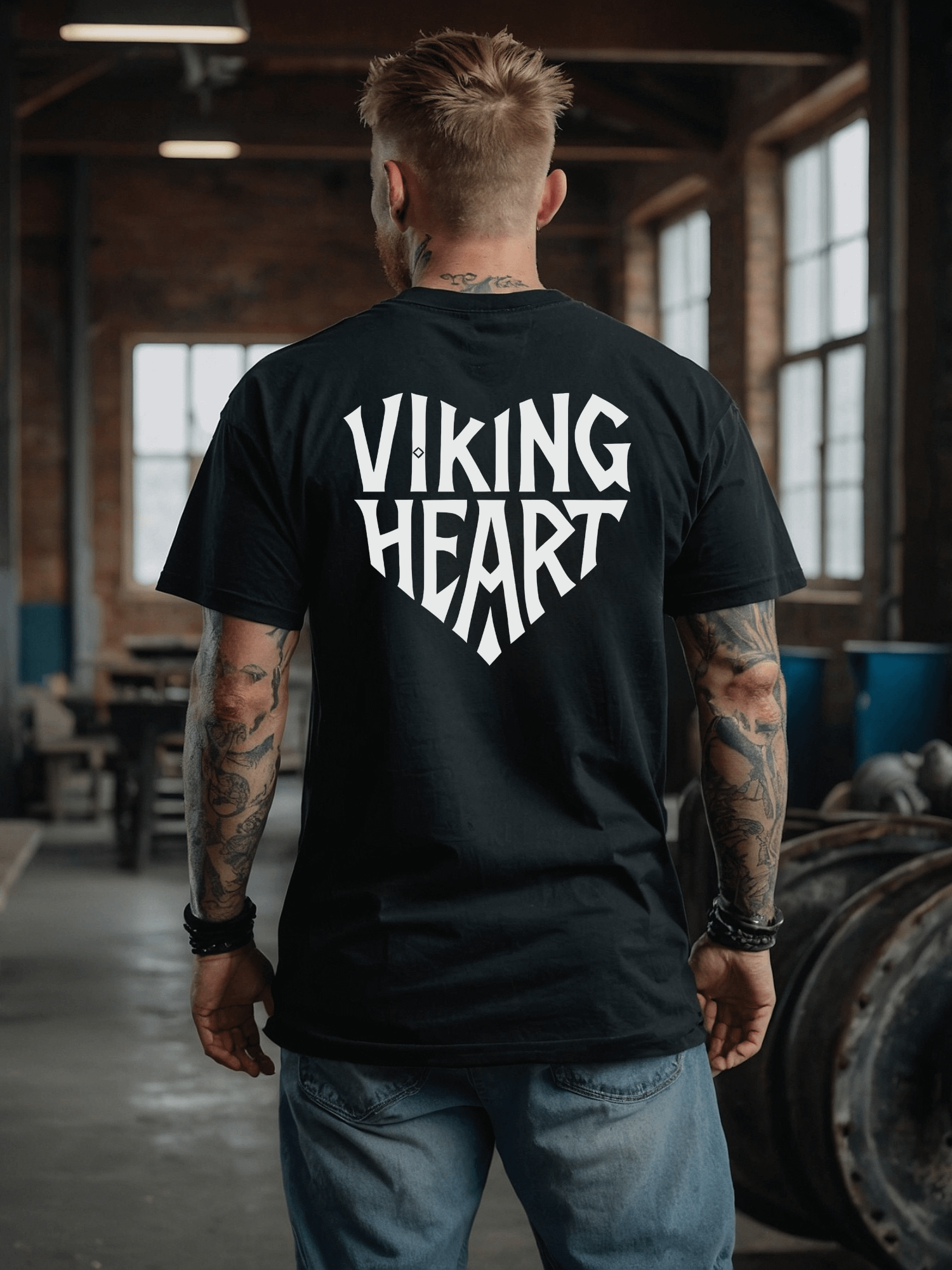 Unisex T-shirt - Viking Heart - Black product image (1)