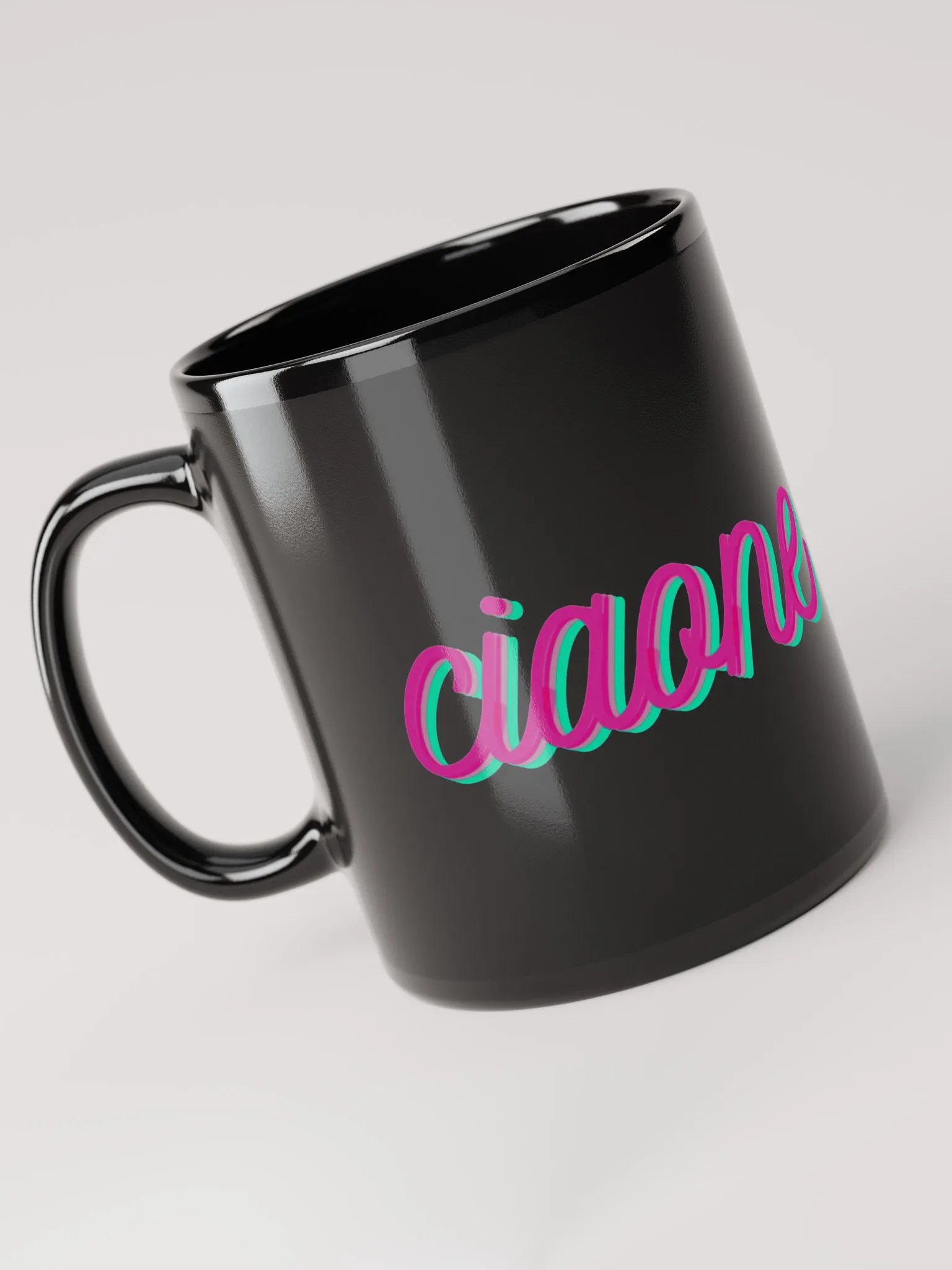 "Ciaone" Gatto Skater Tazza Laccata Nera product image (5)