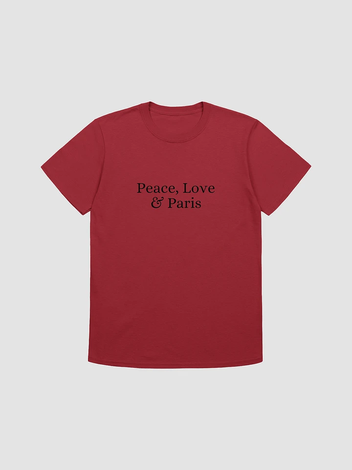 Peace, Love and Paris Infinite Unisex T-Shirt | Black Ink Design product image (1)