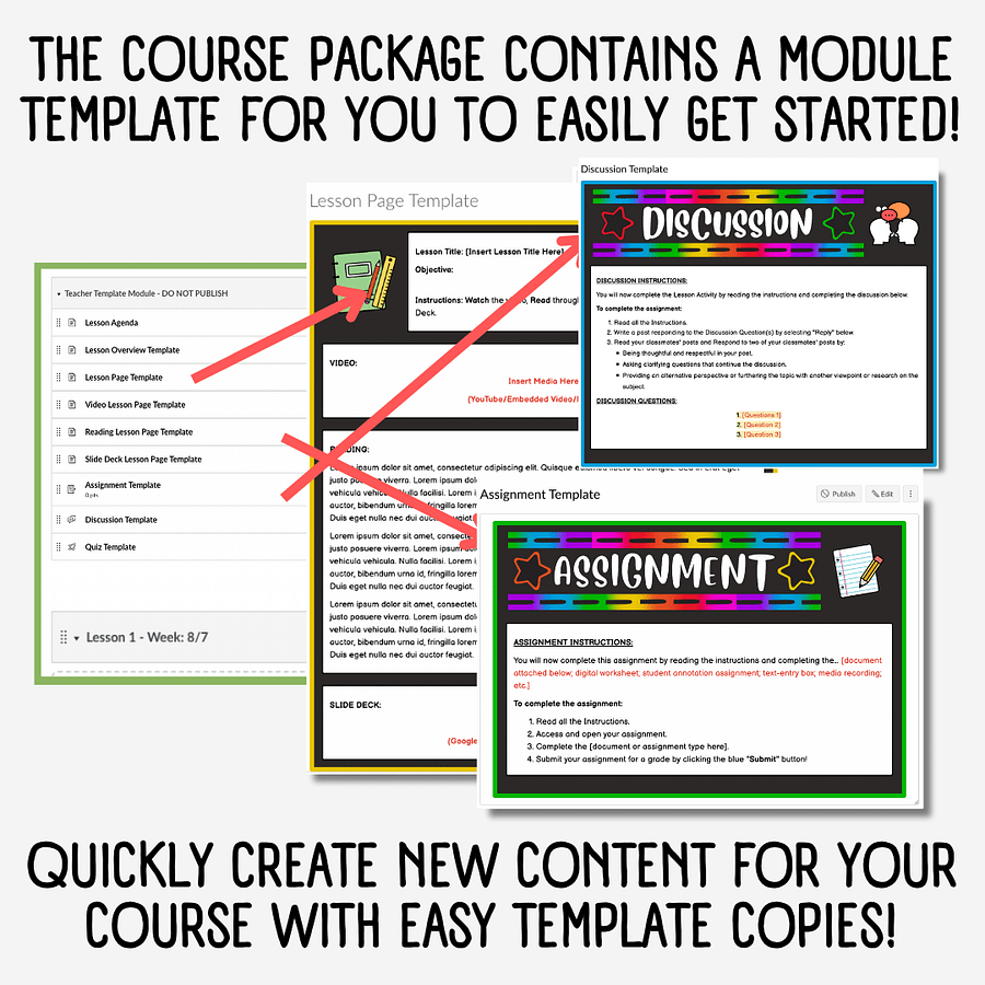 Canvas LMS Template - MODULE - Multicolored - 100% Customizable product image (4)
