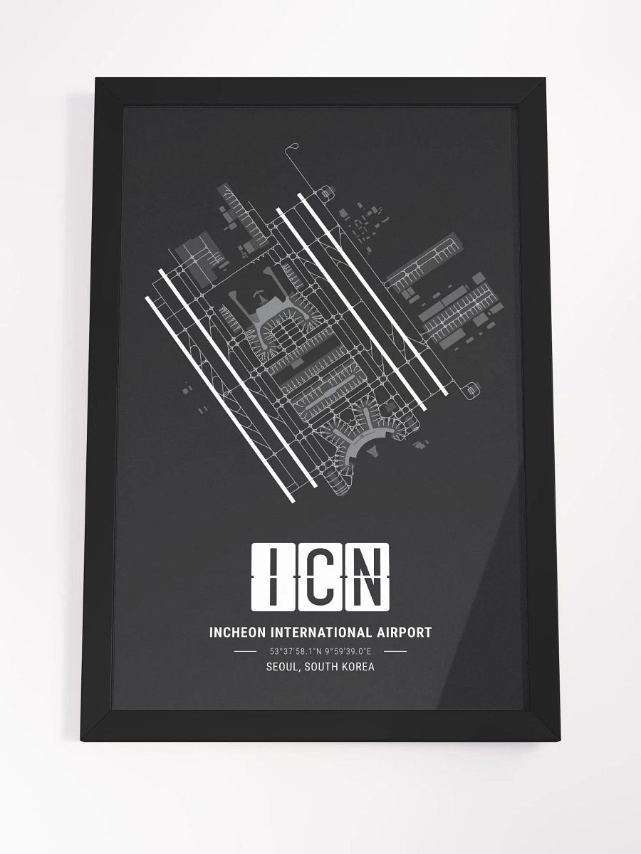 Framed Airport ICN Premium Map On Matt Paper product image (4)