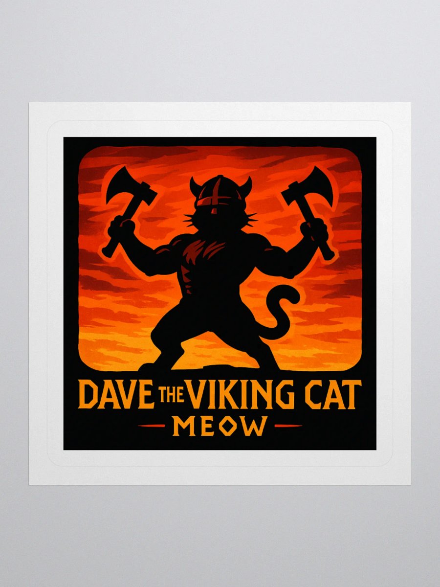 Dave The Viking Cat Sunset Meow Sticker product image (2)