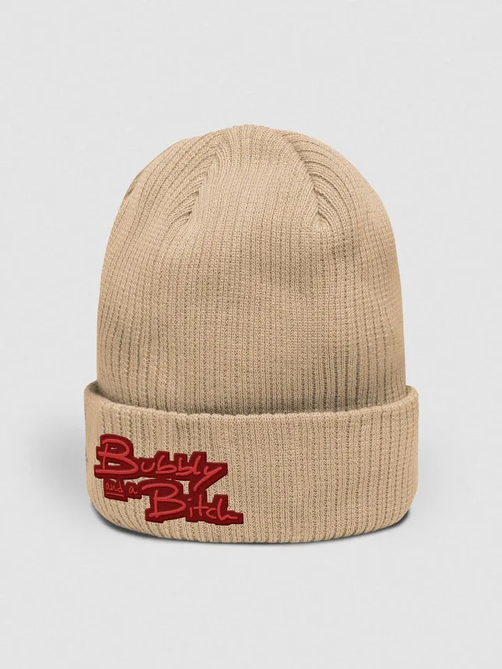 Bubbly and a B*tch (cherry design) embroidered organic beanie product image (17)