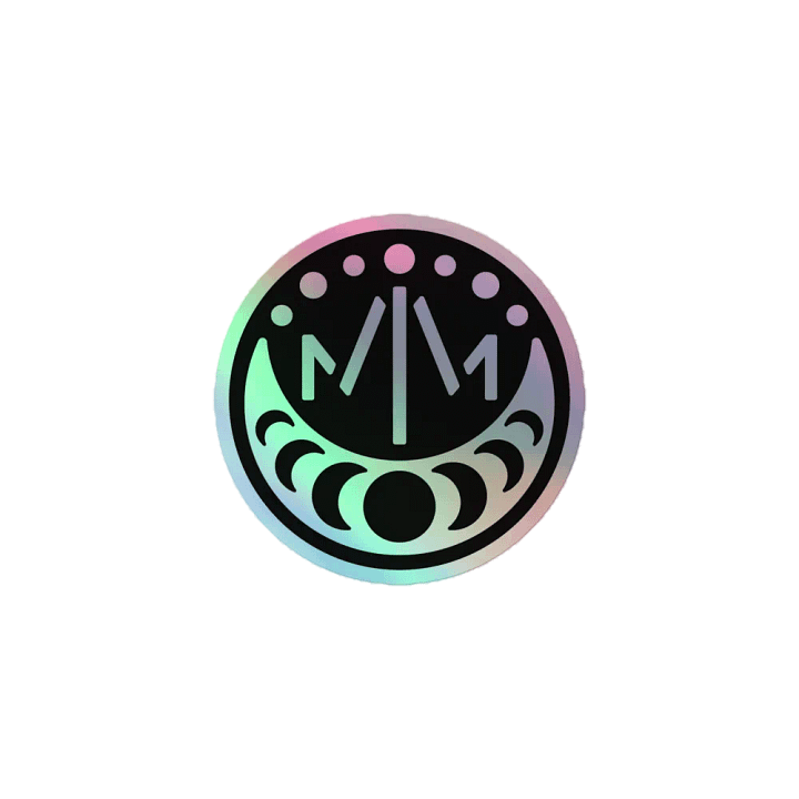 MM 𝖑𝖔𝖌𝖔 holographic sticker product image (1)