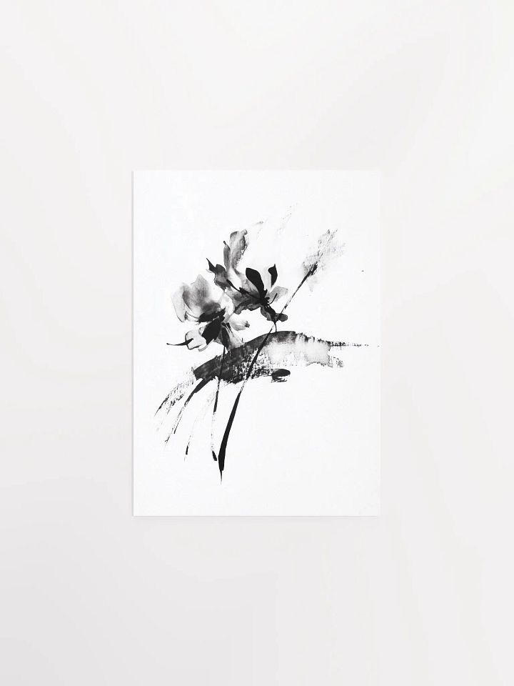 Ink Bloom III: Monochromatic Floral Art Print product image (1)