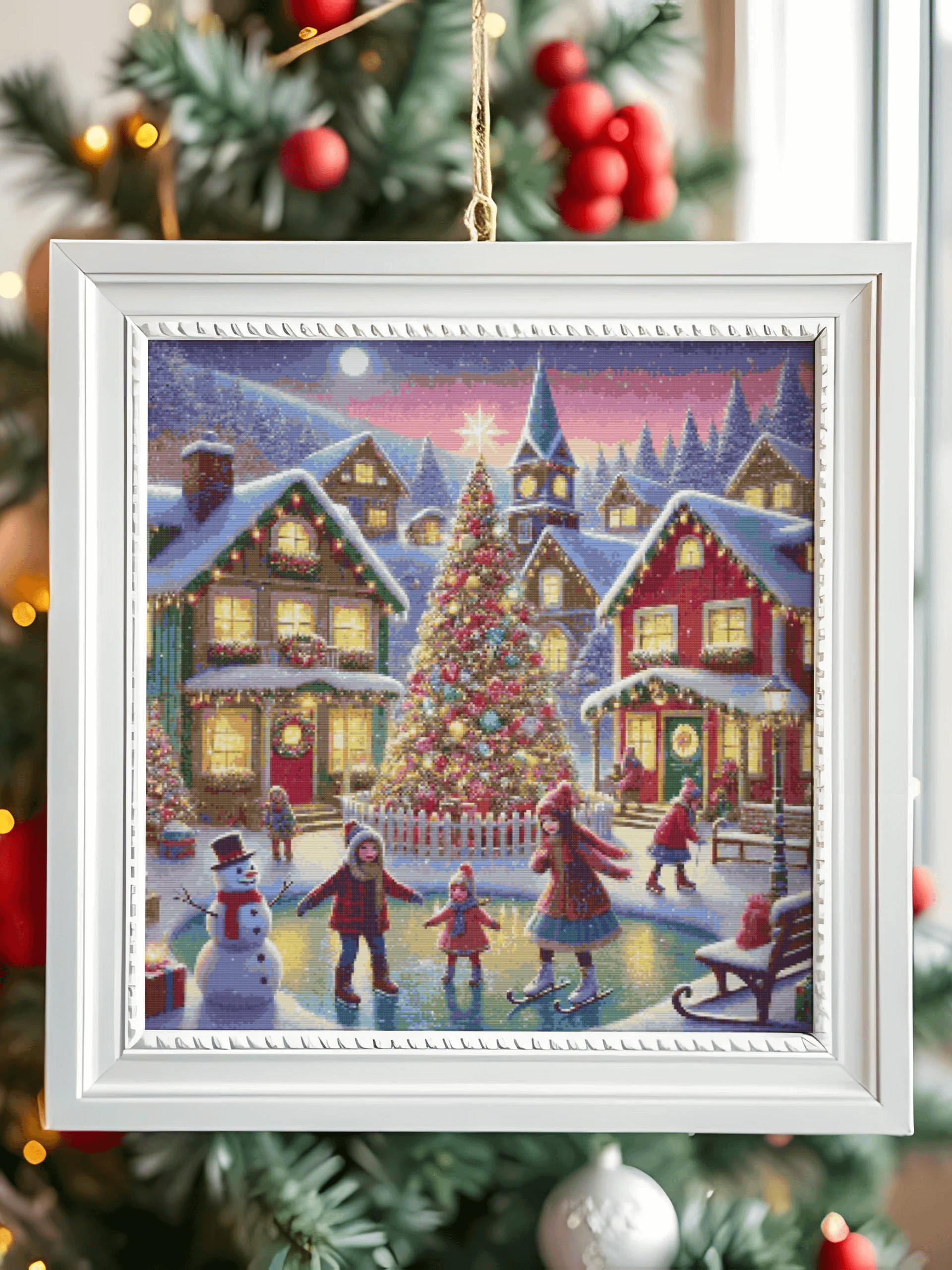 Ice Rink Village Cross Stitch Pattern product image (5)
