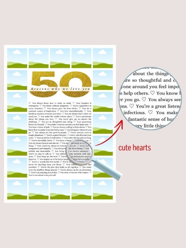 50 Reasons Why We Love You Photo Collage Canva Template product image (6)