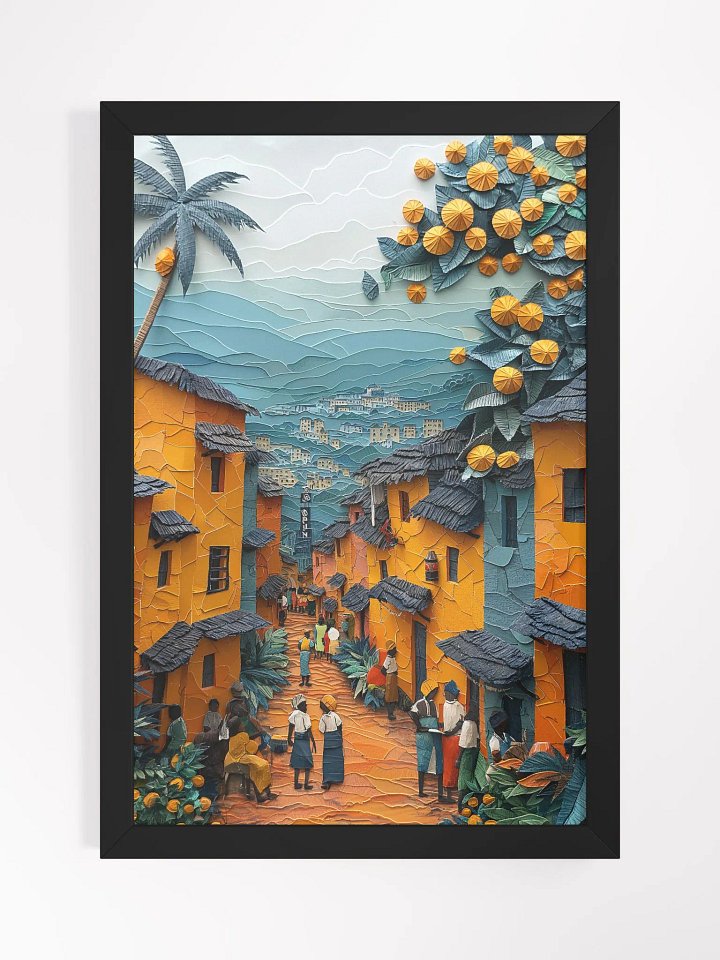 Life pulses along the beautiful village street - Luxury Framed Posters for Memorable Stays product image (1)