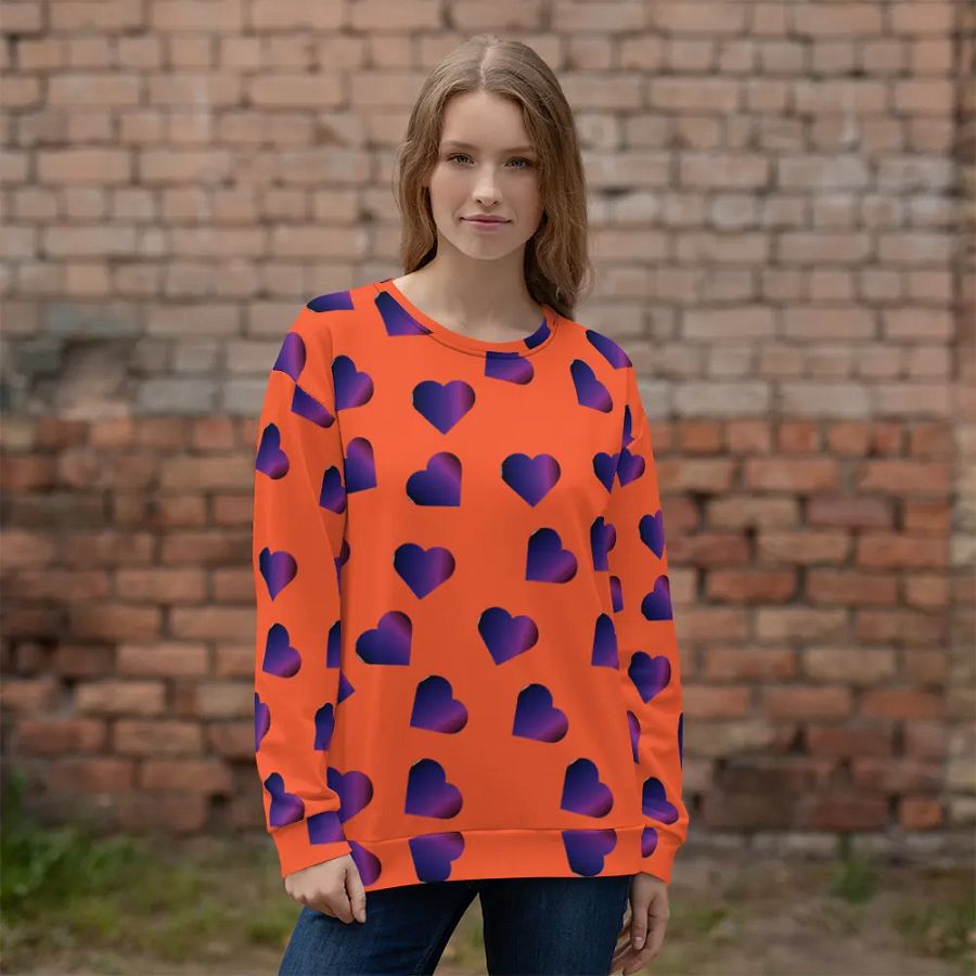 Love Pattern Vibrant Hearts Unisex Sweatshirt product image (3)