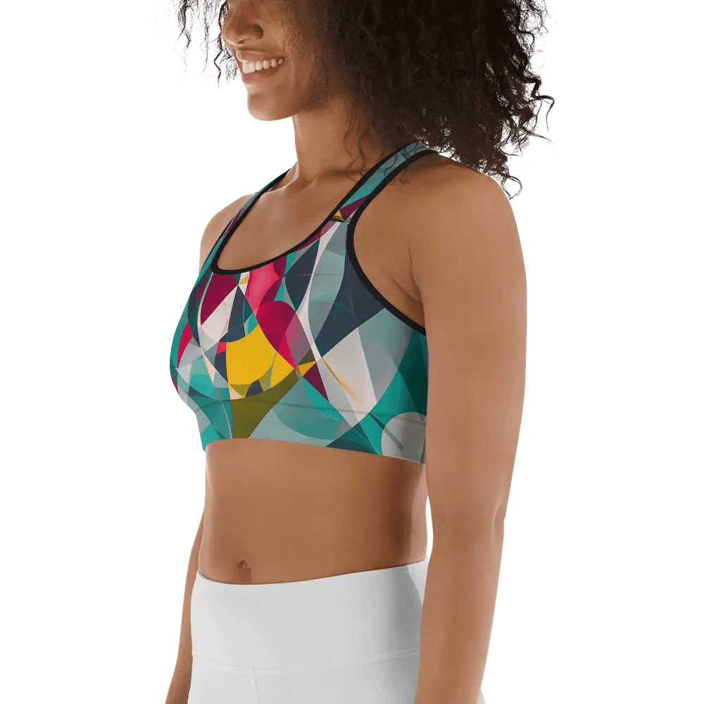 Abstract Lithographic Pattern Design Sports Bra - V9 product image (6)