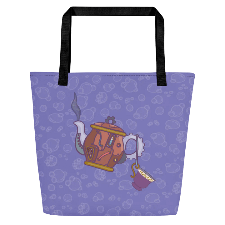 Time for Tea - Steampunk - Purple Large Tote Bag product image (1)