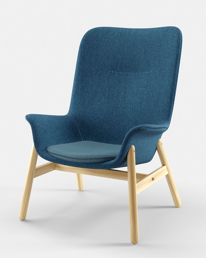 Blue Armchair - 3D Model product image (1)