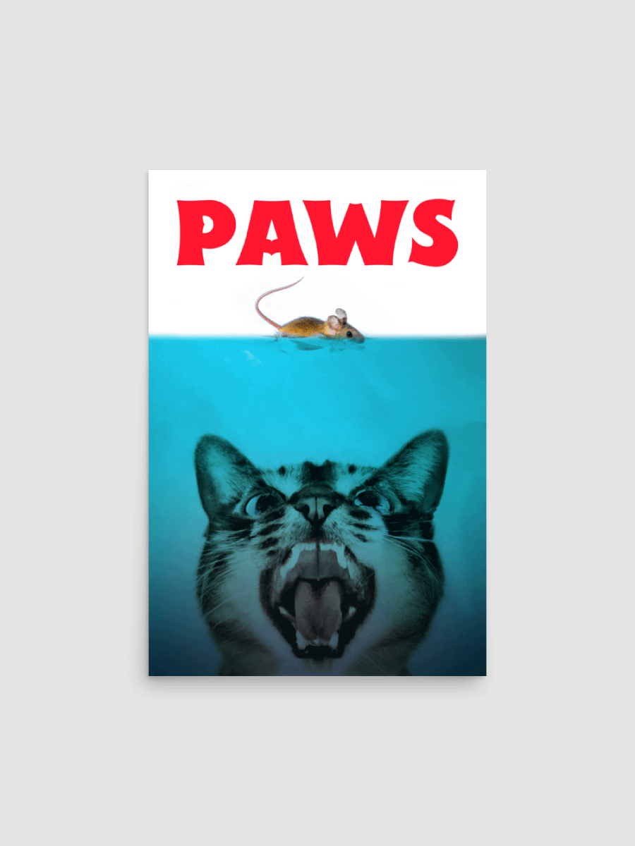 "Paws" Poster - Hilarious Cat and Mouse Parody in Premium Matte Print product image (1)