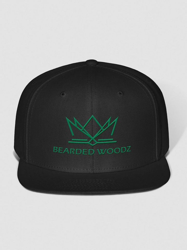 Bearded Woodz Snapback Cap (Green Embroidery) product image (1)