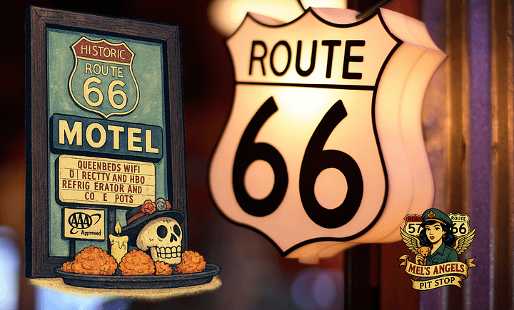 Route 66 Motel Candle – Día de los Muertos Inspired Travel Decor product image (2)