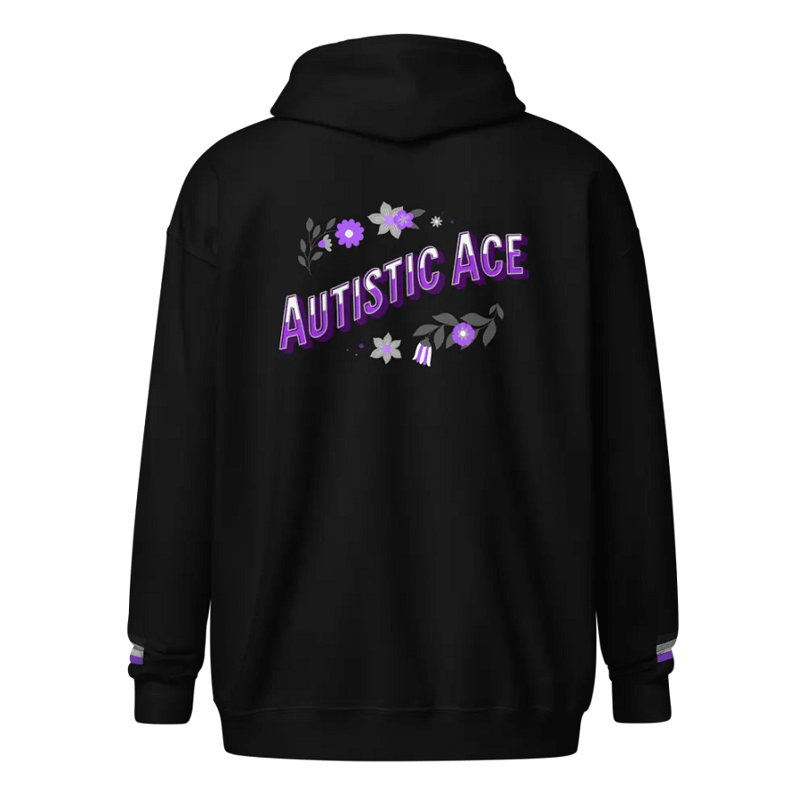 Floral Autistic Ace Infinity Pride Hoodie (Zip, Front + Back Design) product image (2)