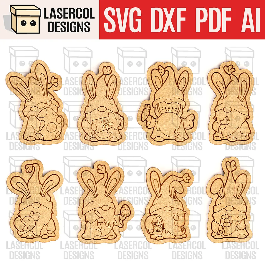 Easter Gnomes Paint Kit DIY Cut Outs Bundle - Laser Cut Files product image (3)