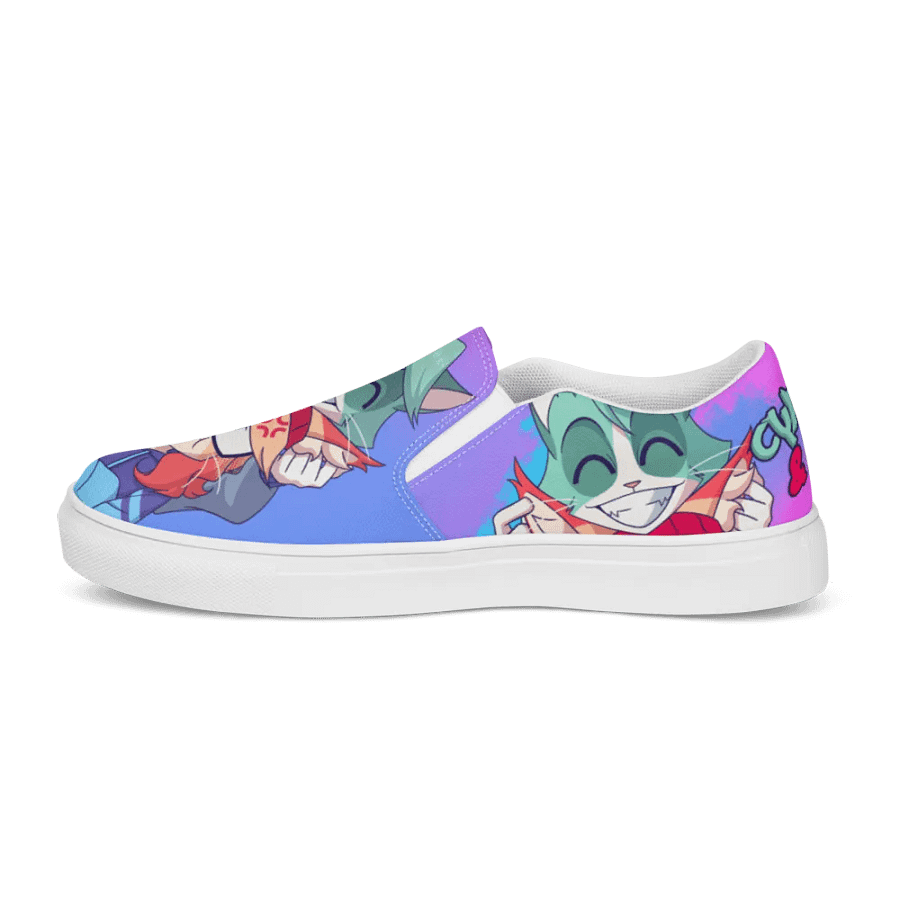 Cyan Teasing Alice's Ears Women Slip-On Canvas Shoes product image (9)