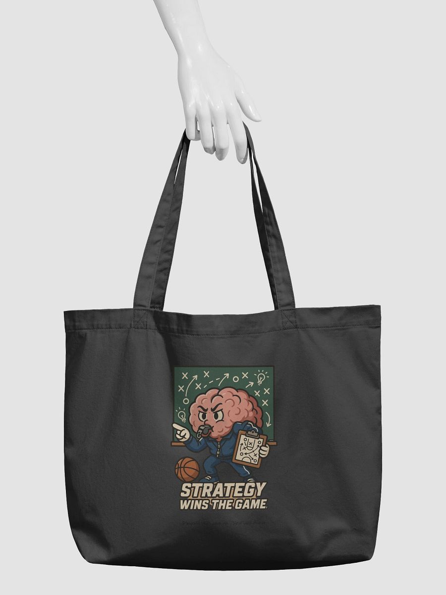 Strategy Wins The Game - Kawaii Brain Character Organic Cotton Tote Bag (Double-Sided Print) product image (3)
