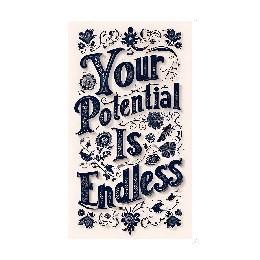 Your Potential Is Endless – Inspirational Typography Magnet product image (1)