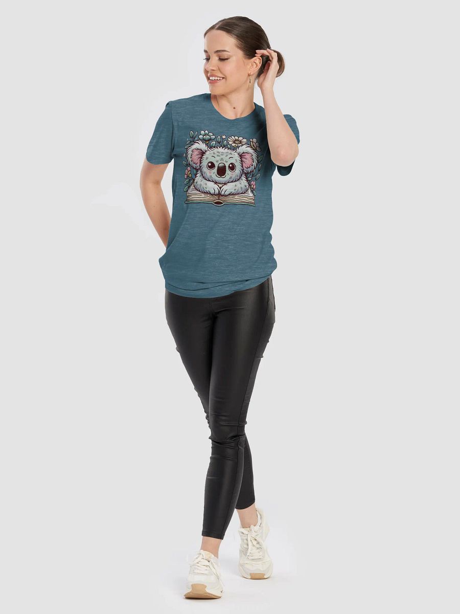 Cute Koala Reading T-Shirt, Book Lover Animal Tee, Nature-Inspired Graphic Tee, Adorable Bookworm Gift, Cozy Koala Floral T-shirt product image (6)