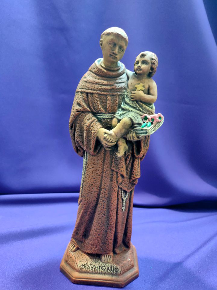 Santo António, peça decorativa única e vintage, figura religiosa, feita à mão, santo padroeiro, santo casamenteiro, tradição religiosa product image (2)