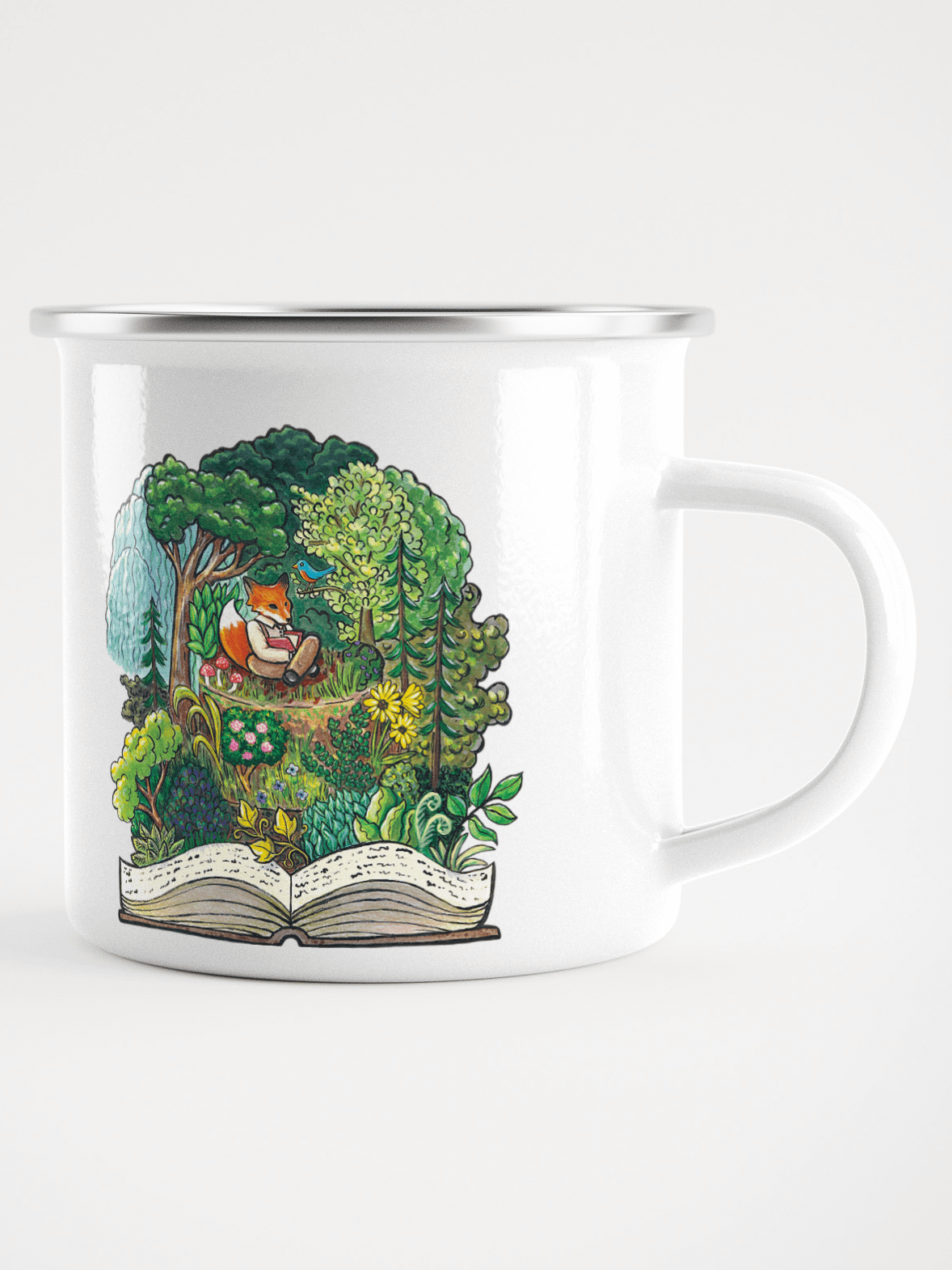 Fantasy Forest Fox Cake - Enamel Mug product image (1)