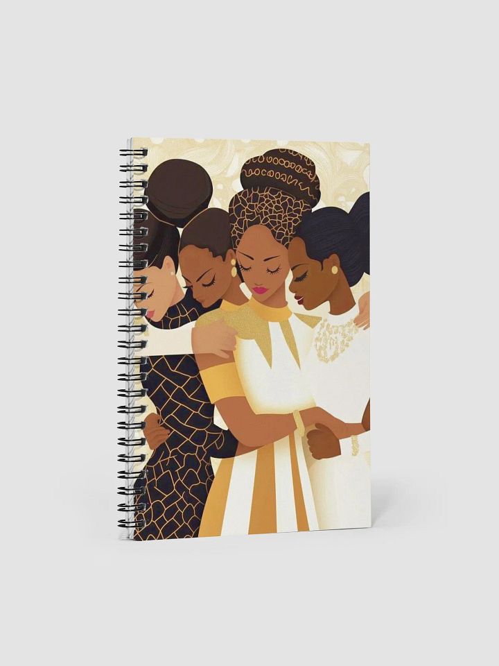 Embrace & Empower Sisters Notebook - Inspiring African Women in Gold Art Journal, Perfect for Daily Reflections, Creative Writing, and Gratitude product image (1)