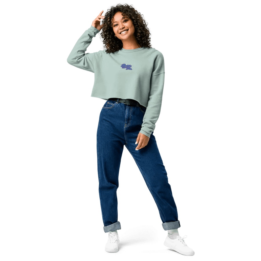 Bubbly and a B*tch (violet bubble design) embroidered fleece crop crew product image (35)
