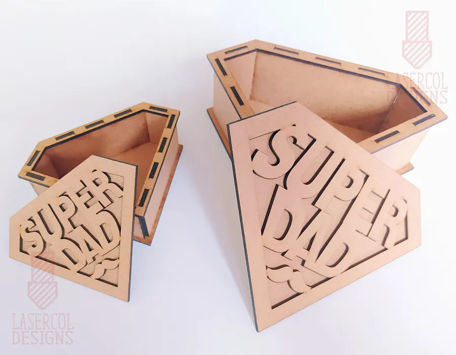 Superdad Box (Two Sizes) - Laser Cut Files product image (7)