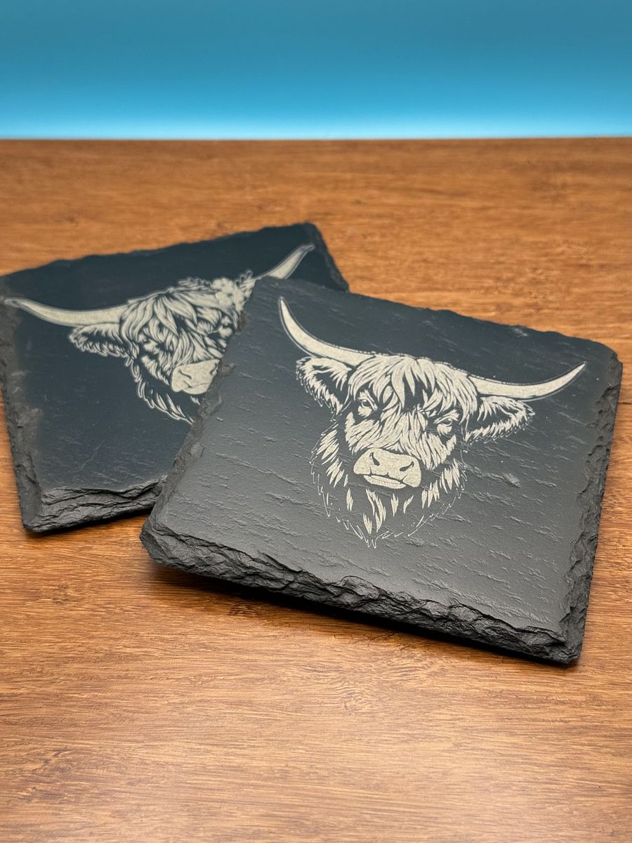 Copy of Highland Cow Slate Coasters (4 Pack)- Bring the Highlands Home product image (3)