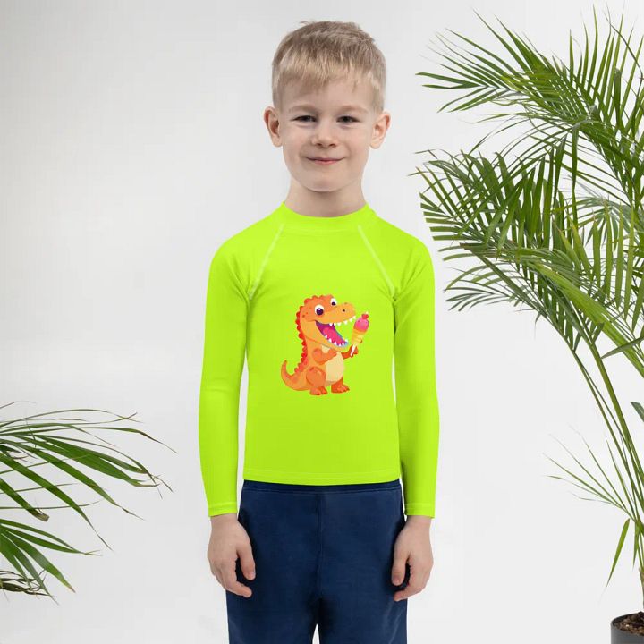 Dino Delight Kids Rash Guard product image (1)