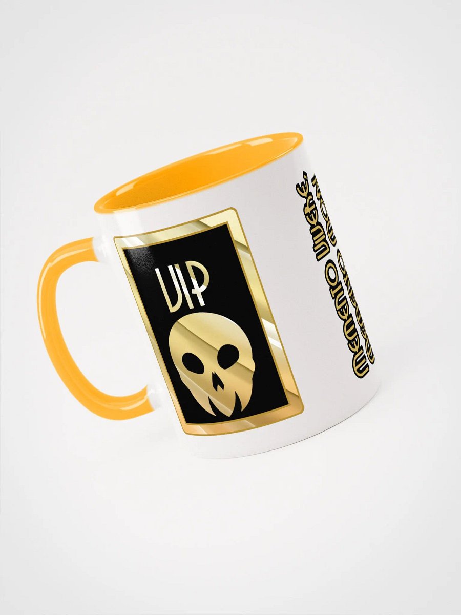 Hotel Calaveras VIP Ceramic Mug (White & Gold-Yellow) product image (4)