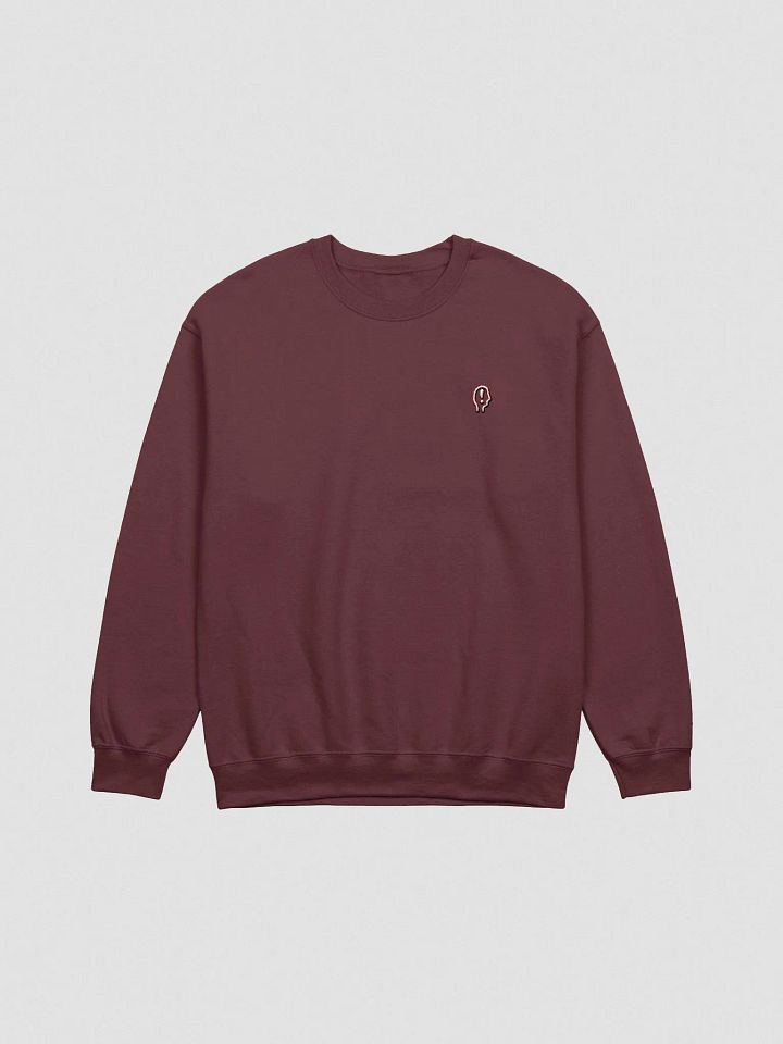 EXCLAIMING MENTALLY (L.C. maroon and white design) embroidered crewneck product image (1)