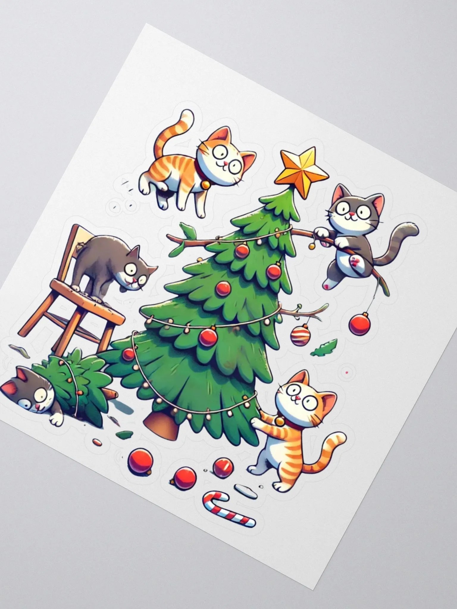 Cats & Christmas Chaos Kiss-Cut Sticker product image (2)