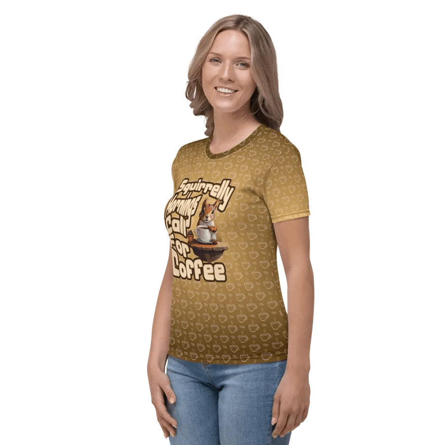 Squirrelly Mornings Call for Coffee All Over Print T-shirt product image (4)