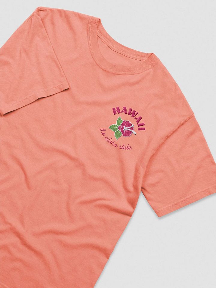 Hawaii Hibiscus Left Side Embroidery Tee product image (1)