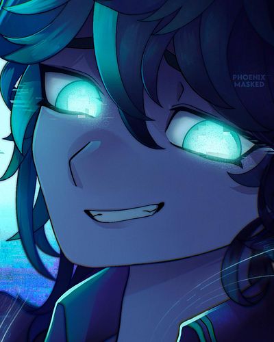 In which I continued to indulge myself in those dark glowy vibes 🩵

 #animeart #digitalart #cyberpunkart #instaarts