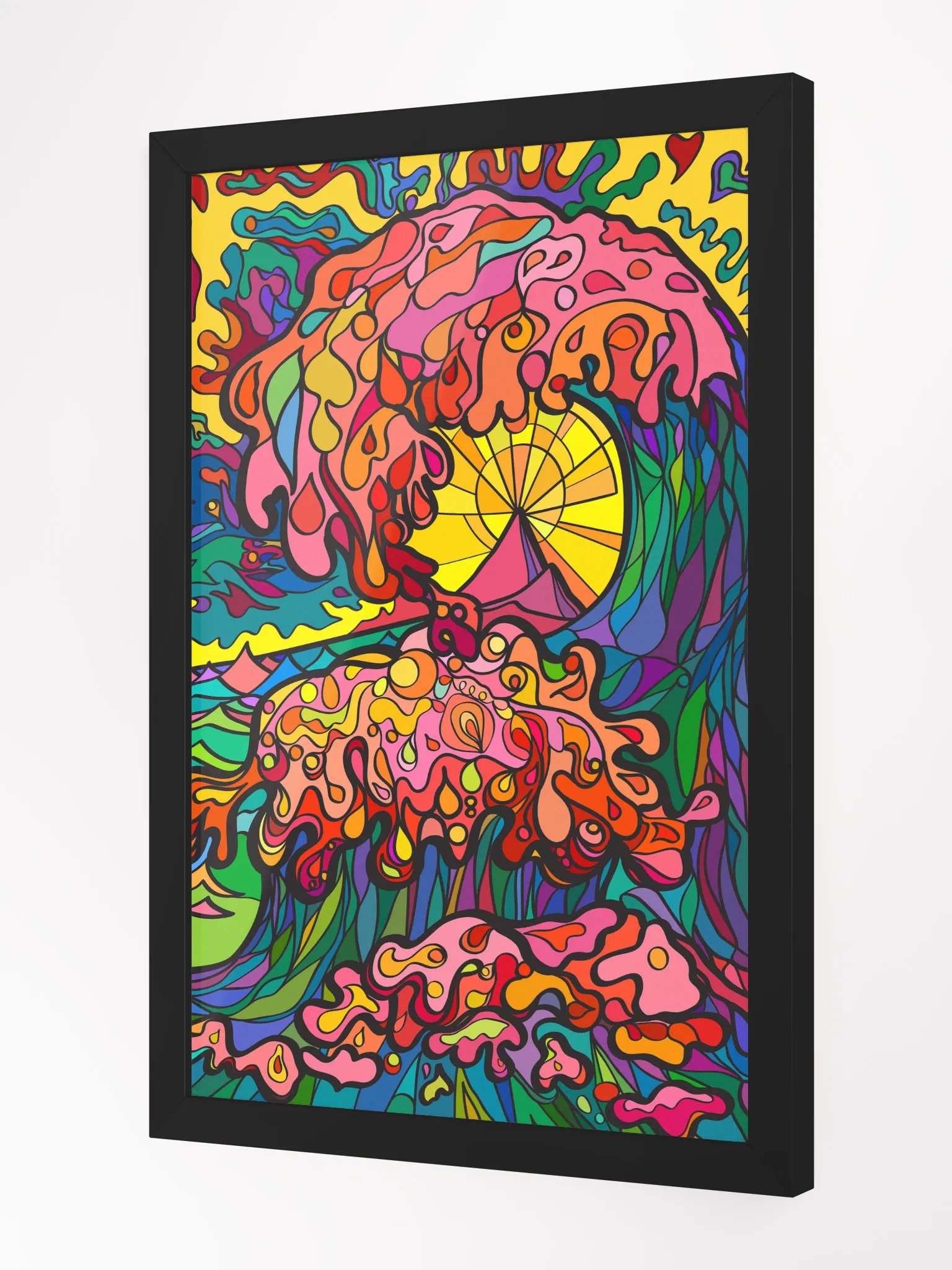 Vibrant Abstract Fusion Framed Poster – Ocean Wave product image (9)