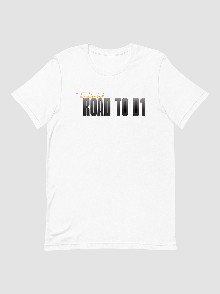 Troy Hornbeck - ROAD TO D1 - White T-shirt with ORANGE product image (1)